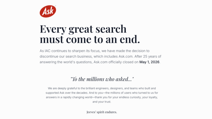 Ask.com Shuts Down